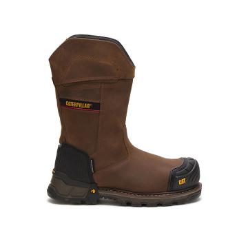 Caterpillar Excavator XL Pull On Waterproof Composite Toe Férfi Vízálló Bakancs Kávé | CAT132-HU