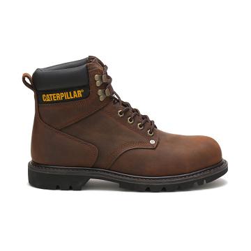 Caterpillar Second Shift Steel Toe Férfi Munkabakancs Kávé | CAT243-HU
