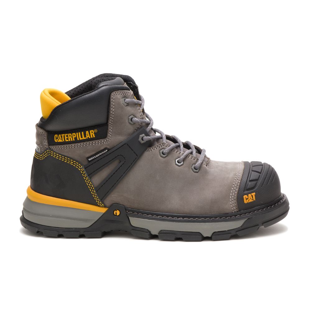 Caterpillar Excavator Superlite Waterproof Carbon Composite Toe Férfi Munkavédelmi Bakancs Szürke | - Kattintásra bezárul