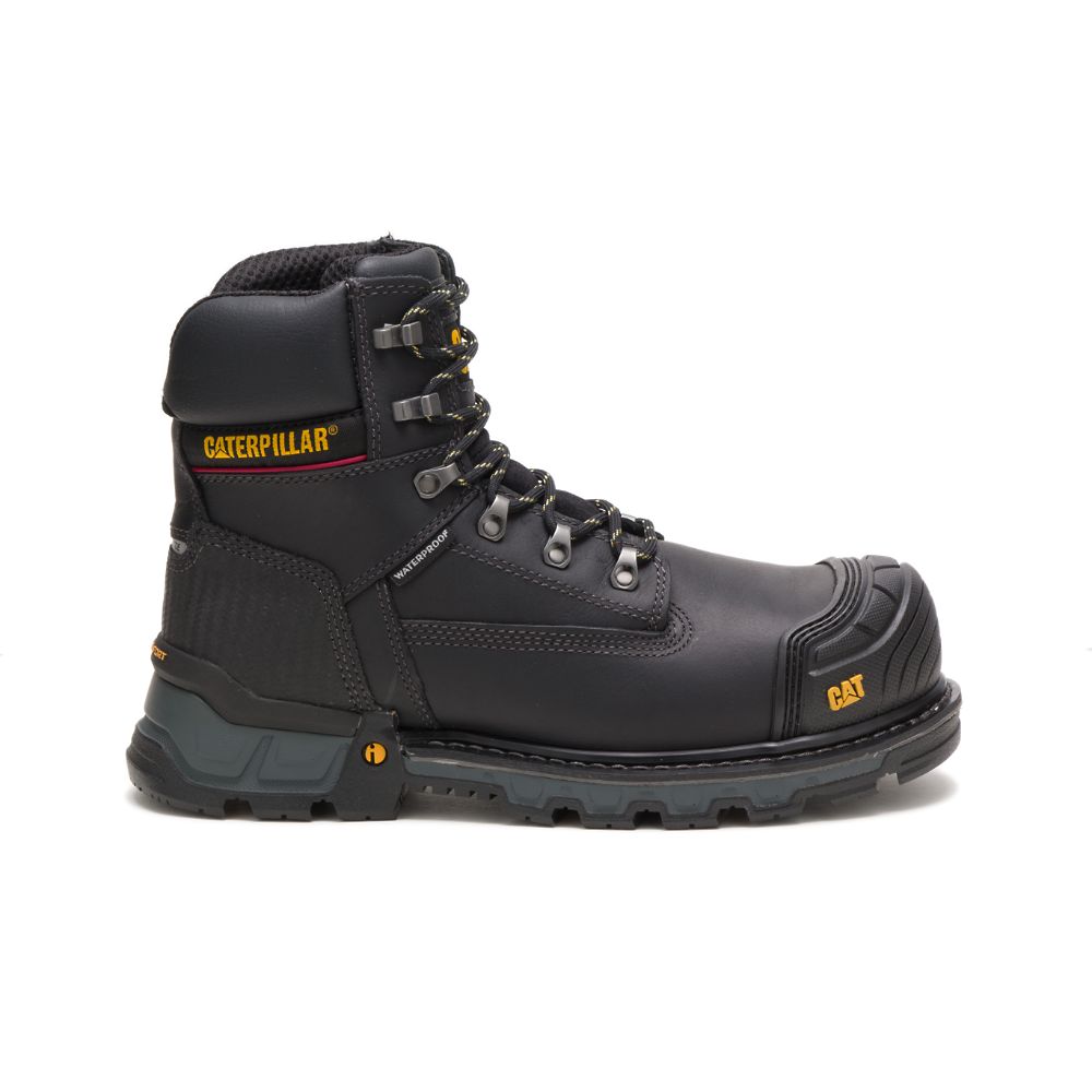 Caterpillar Excavator XL 6" Waterproof Composite Toe Férfi Vízálló Bakancs Fekete | CAT135-HU - Kattintásra bezárul