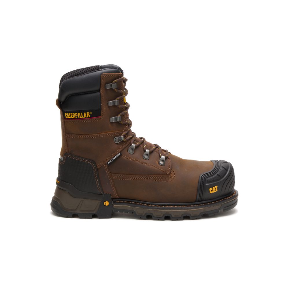 Caterpillar Excavator XL 8" Waterproof Thinsulate™ Composite Toe Férfi Vízálló Bakancs Kávé | CAT139 - Kattintásra bezárul