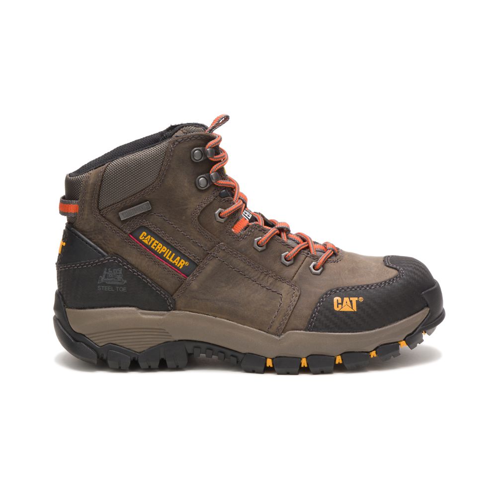 Caterpillar Navigator Mid Waterproof Steel Toe Férfi Vízálló Bakancs Taupe | CAT128-HU - Kattintásra bezárul