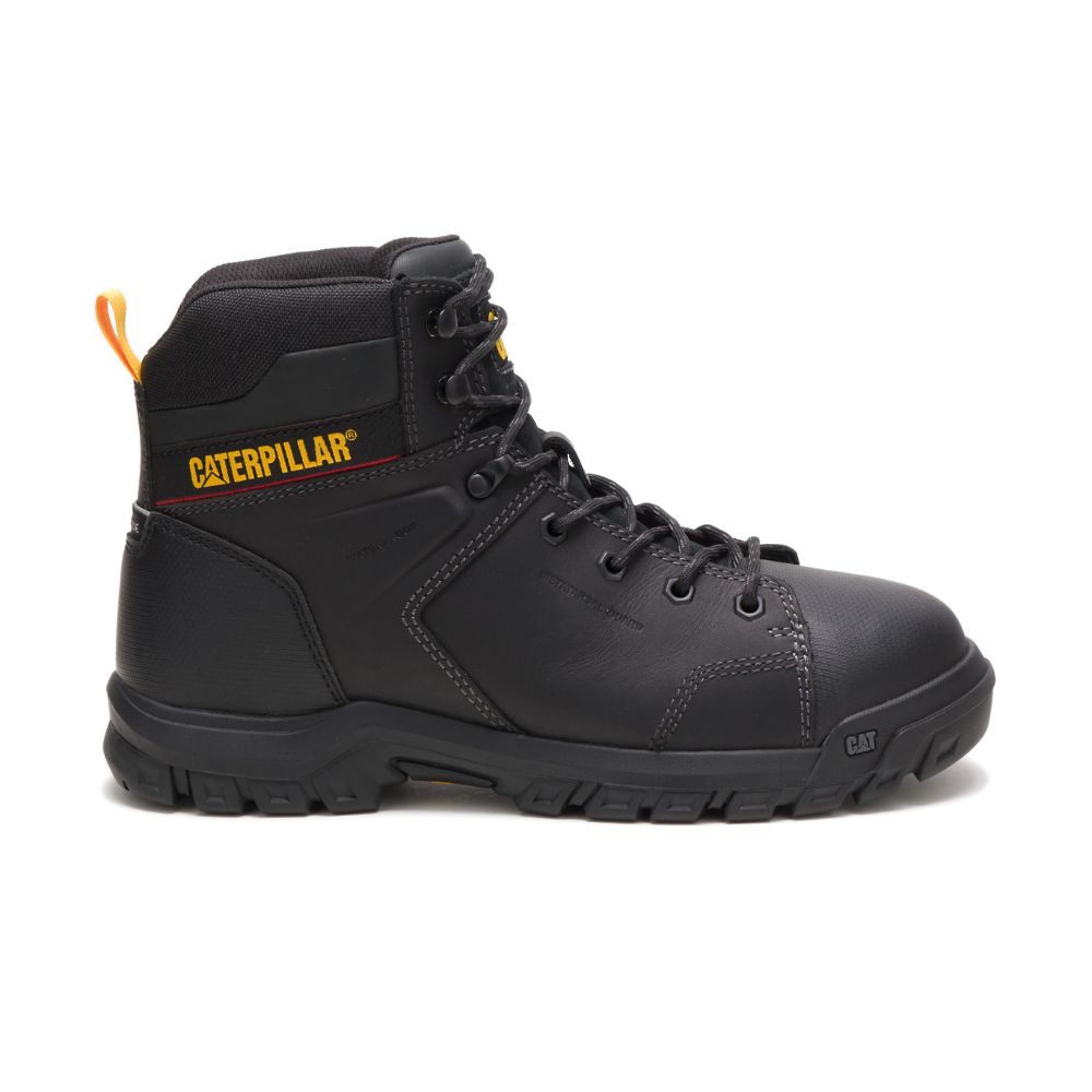 Caterpillar Wellspring Waterproof Metatarsal Guard Steel Toe Férfi Munkavédelmi Bakancs Fekete | CAT - Kattintásra bezárul